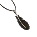 Plume en acier inoxydable Mens chaîne pendentif